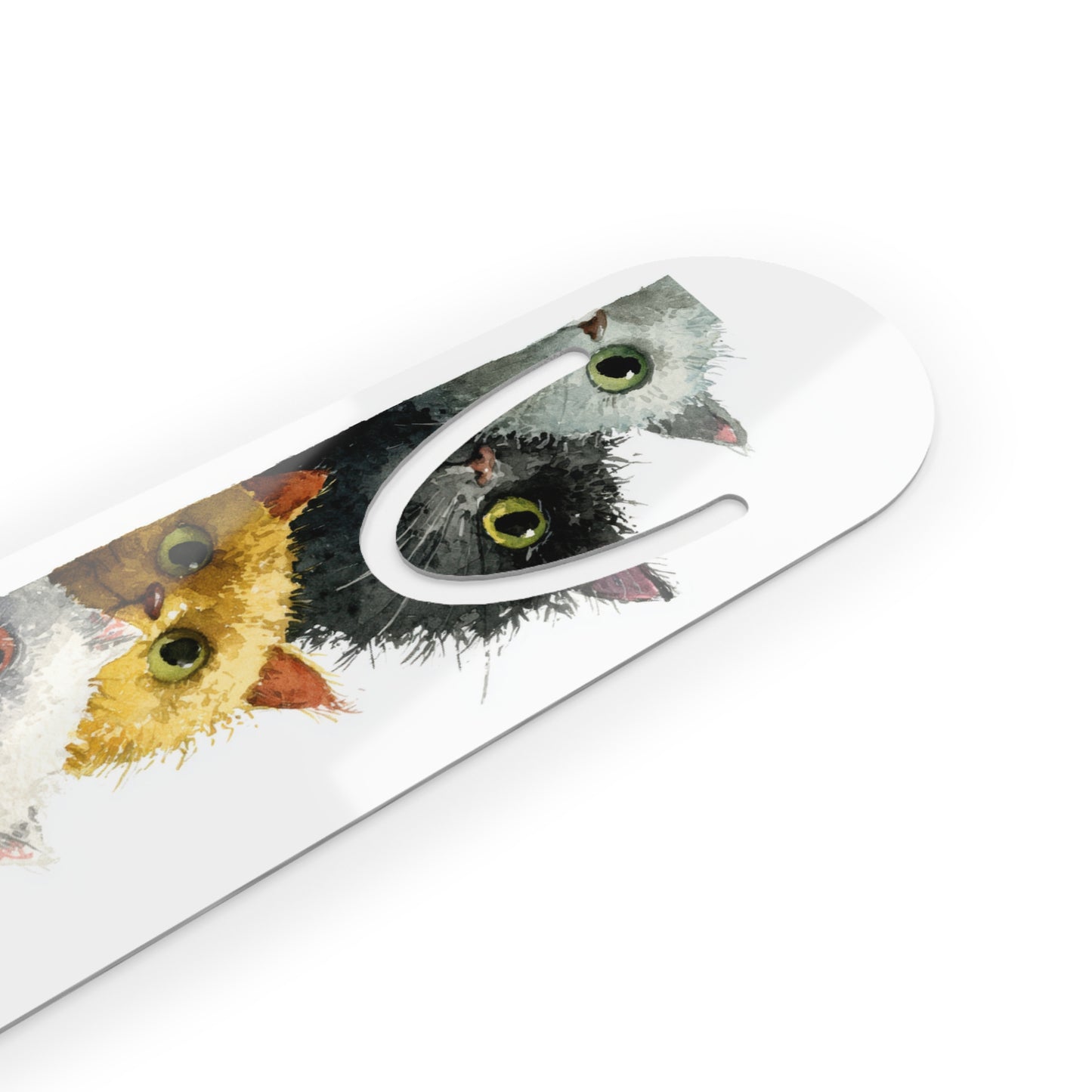 Cat Stack Bookmark — Cute Watercolor Kittens Metal Bookmark