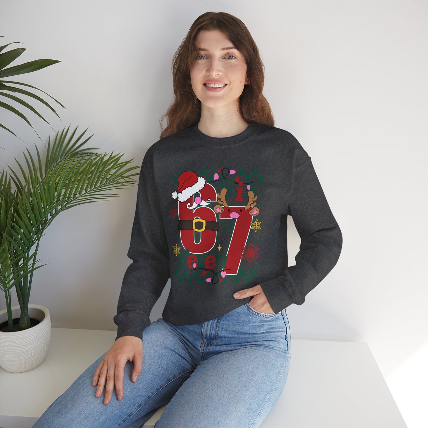 Festive Santa Crewneck Sweatshirt - Holiday Cheer
