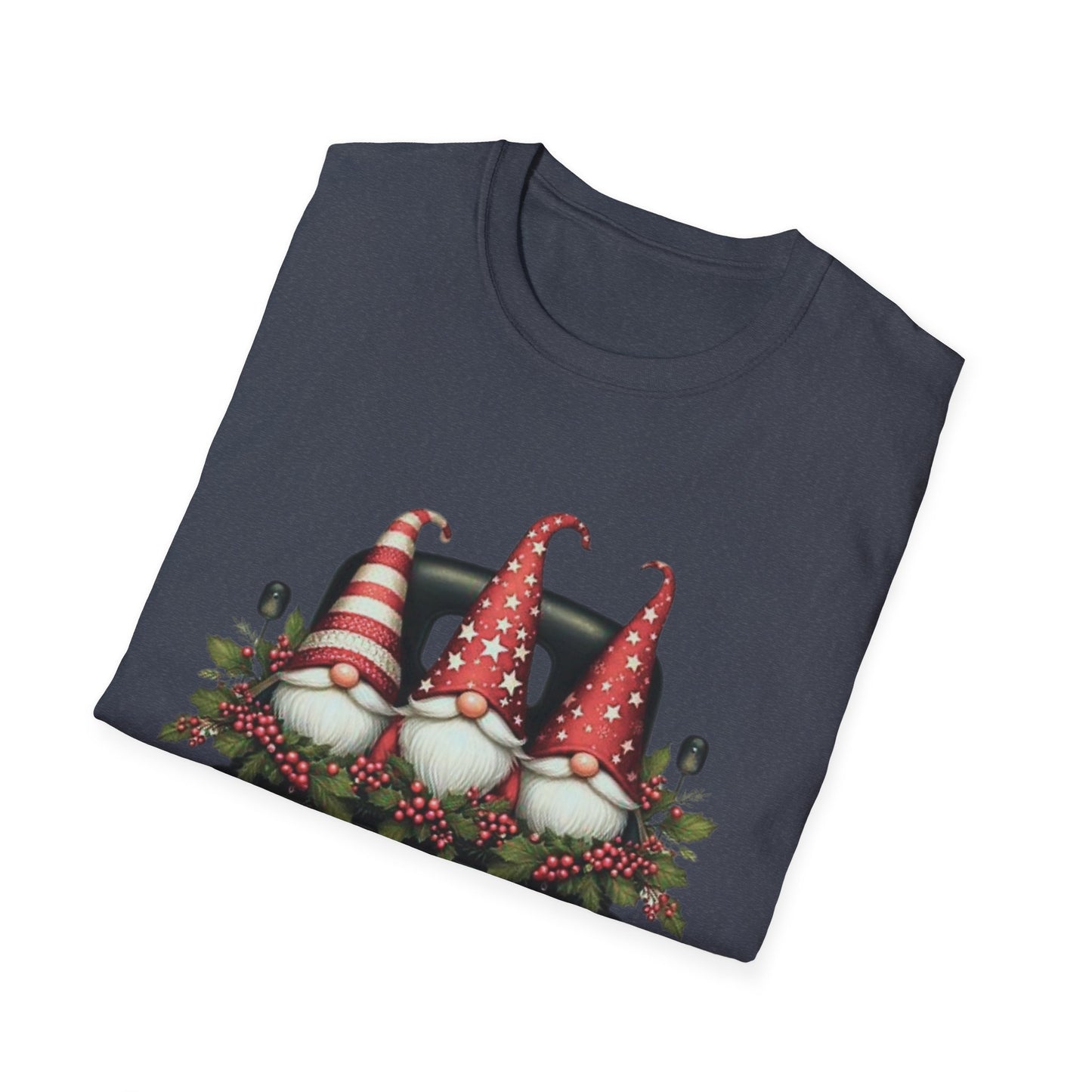 Merry Christmas Gnome T-Shirt | Unisex Softstyle Tee | Holiday Gift, Christmas Apparel, Gnome Lover Shirt, Festive Wear, Seasonal Top