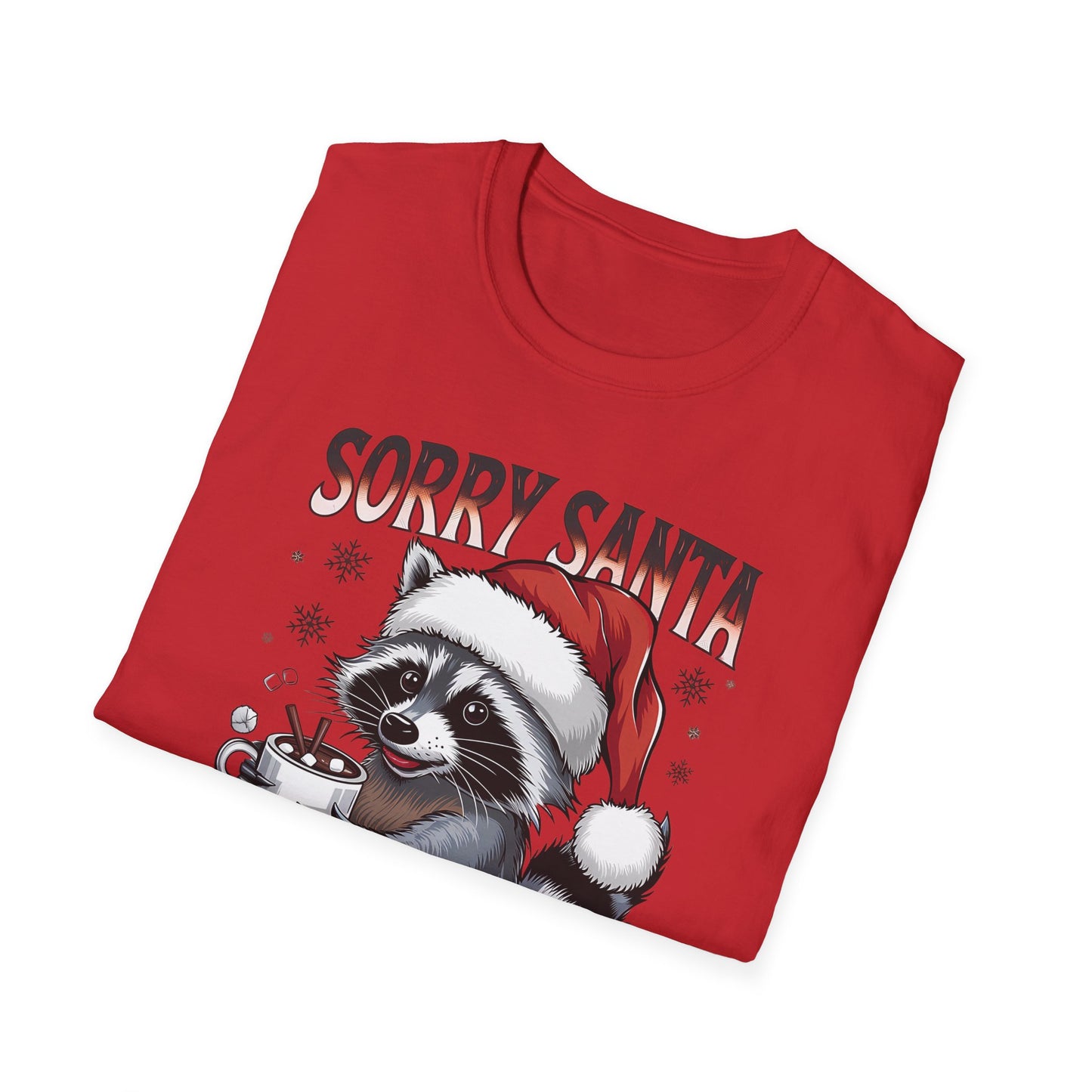 Sorry Santa I've Been Feral T-Shirt — Funny Raccoon Christmas Tee