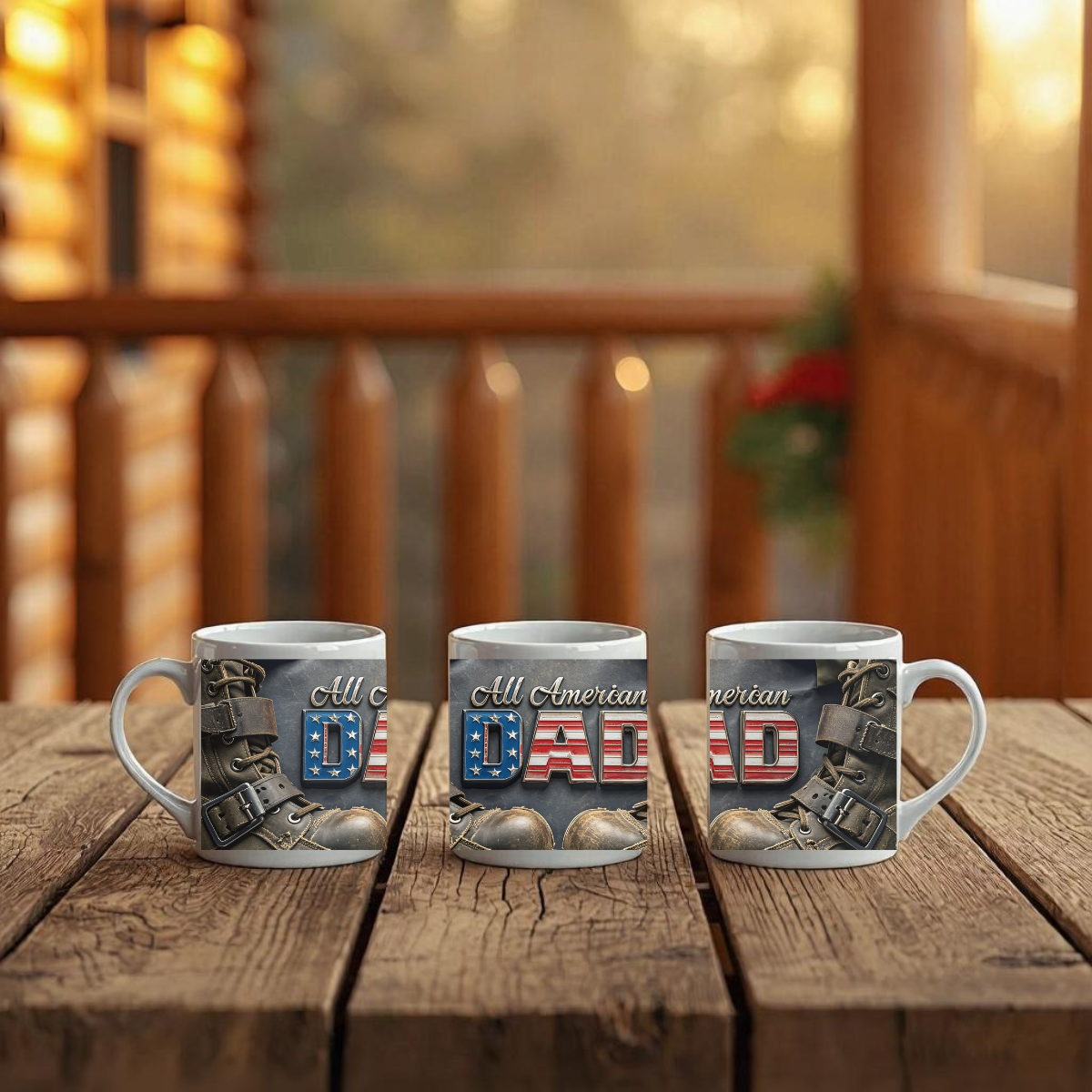 All American Dad Ceramic Mug — Patriotic Father’s Day Gift (11oz & 15oz)