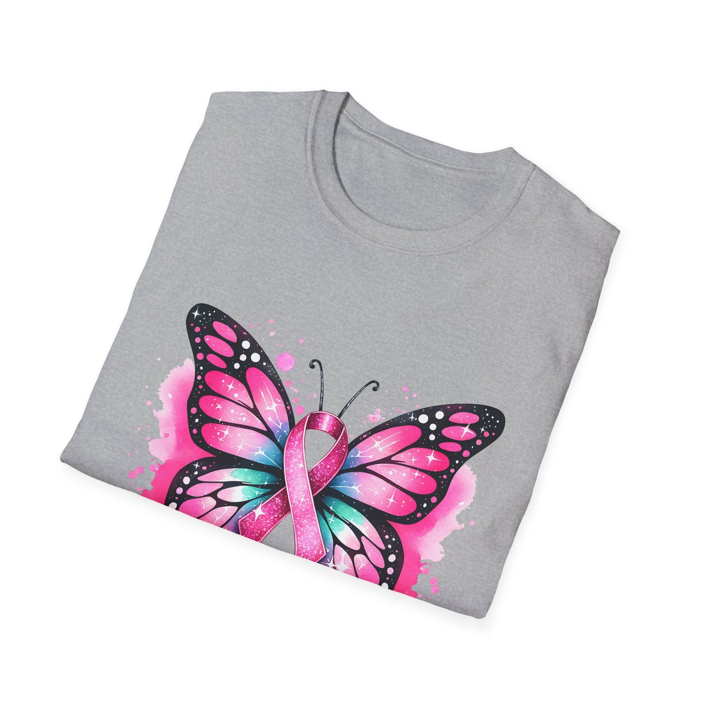 Breast Cancer Awareness Butterfly T-Shirt, Supportive Tee, Unisex Personalized Apparel, Comfort Fit for Awareness Events, Gift for Survivors