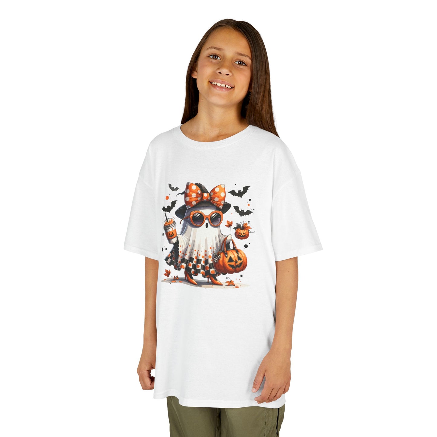 Halloween Ghost Kids Tee, Cute Halloween Shirt for Kids, Trick or Treat T-Shirt, Halloween Costume, Spooky Kids Apparel