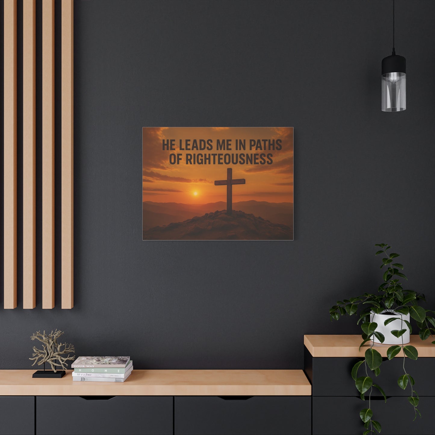 He Leads Me in Paths of Righteousness Canvas Wall Art