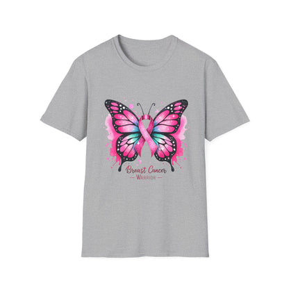 Breast Cancer Awareness Butterfly T-Shirt, Supportive Tee, Unisex Personalized Apparel, Comfort Fit for Awareness Events, Gift for Survivors