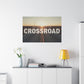 Crossroad Inspirational Canvas Print — “God Meets You at the Crossroad” Sunset Wall Art