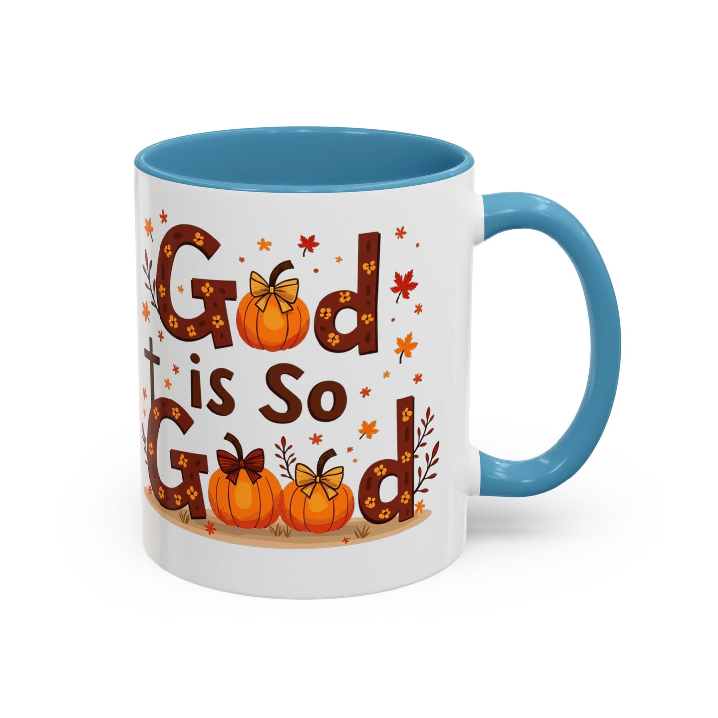 God Is So Good Fall Coffee Mug — Thanksgiving Pumpkin Accent Mug (11/15oz)