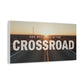 Crossroad Inspirational Canvas Print — “God Meets You at the Crossroad” Sunset Wall Art