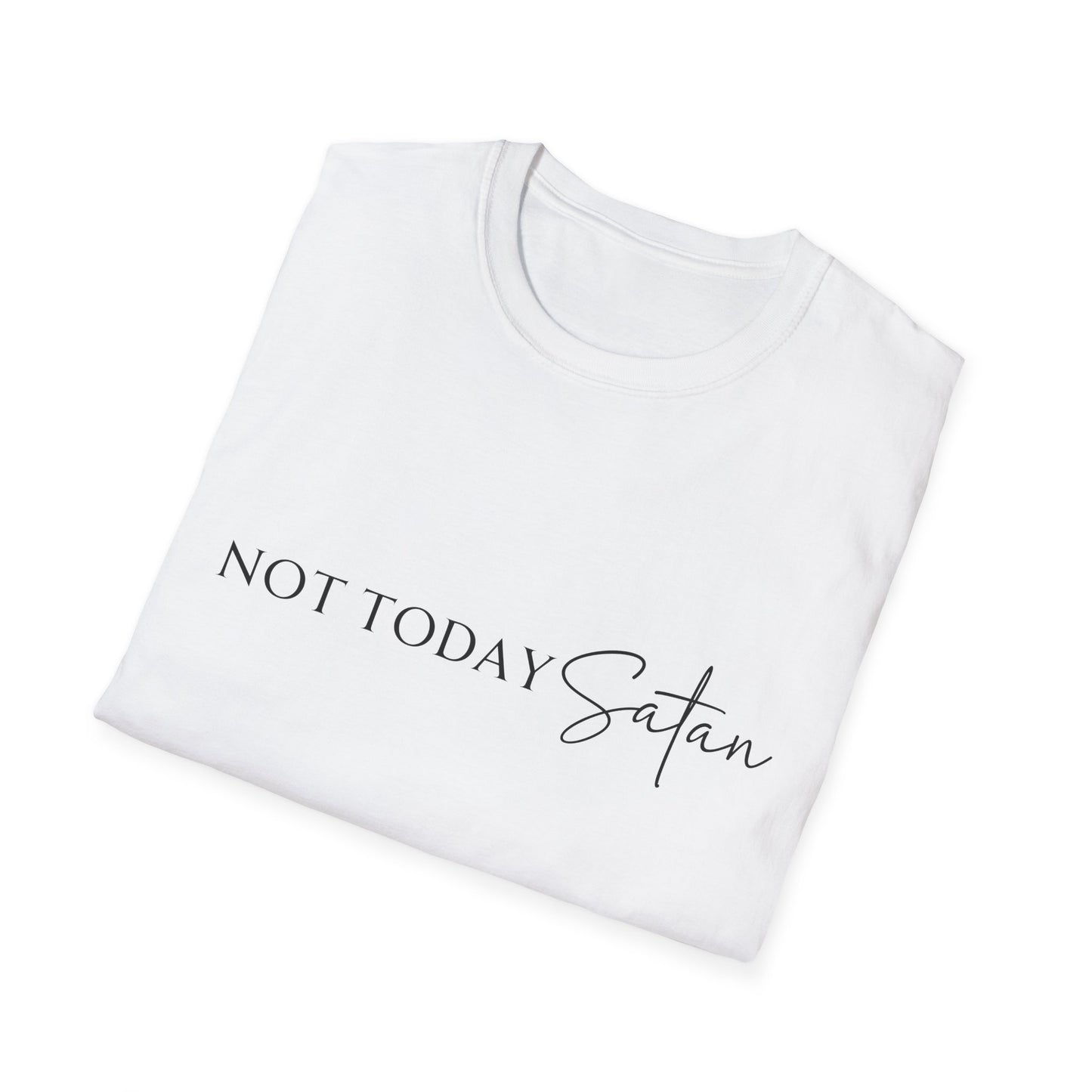 Not Today Satan Unisex Softstyle T-Shirt, Fun Casual Tee, Gift for Sarcastic Friends, Everyday Wear, Trendy Statement Shirt
