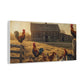 Rustic Morning Rooster Farm Matte Canvas Print
