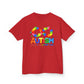 Colorful Autism Awareness Kids Tee, Bright Rainbow Tee, Support, Understand, Love, Gift for Autism Month, Kids Apparel