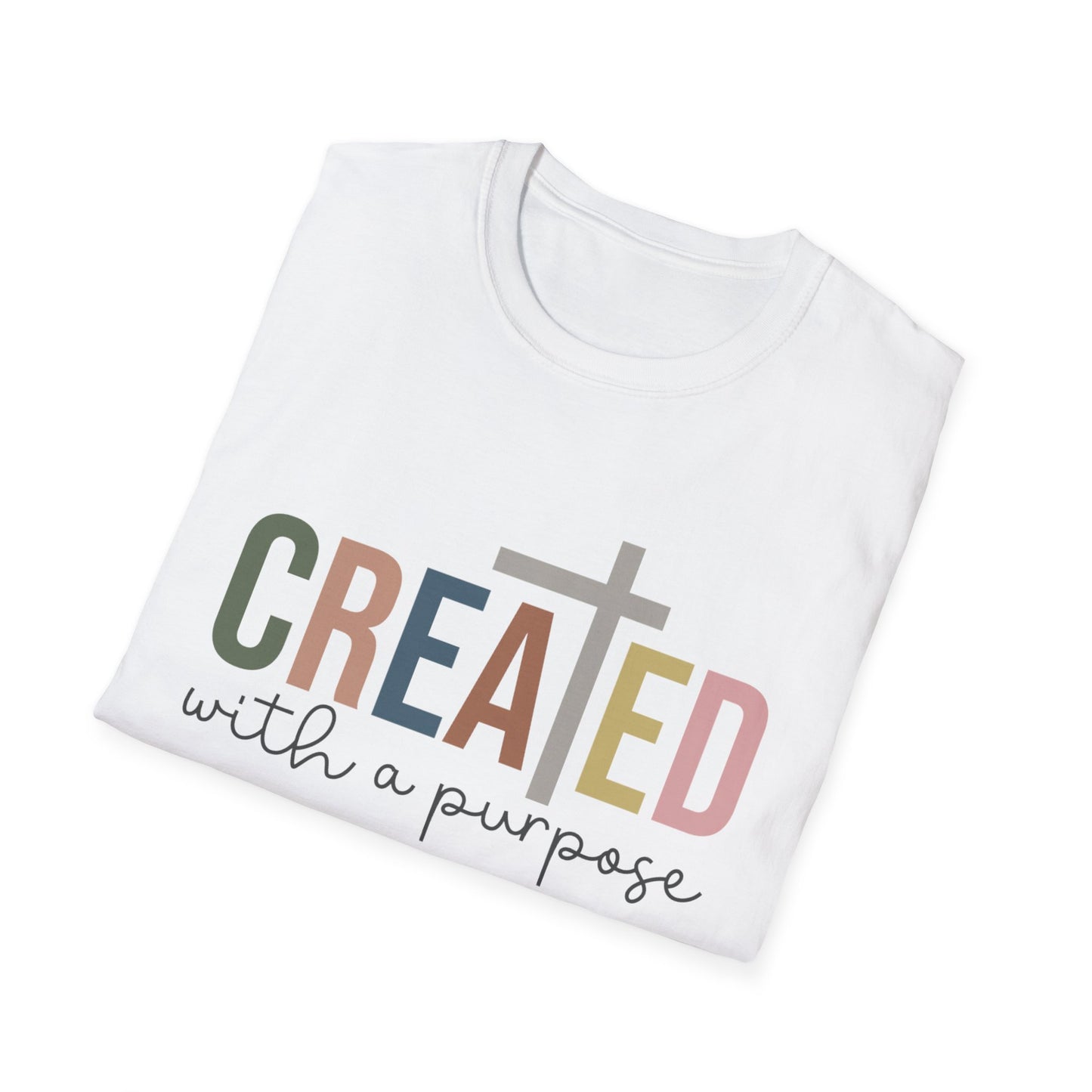 Faith-Inspired Unisex T-Shirt - Created with a Purpose, Christian Apparel, Inspirational Gift, Women Men Shirt, Spiritual Quote Tee