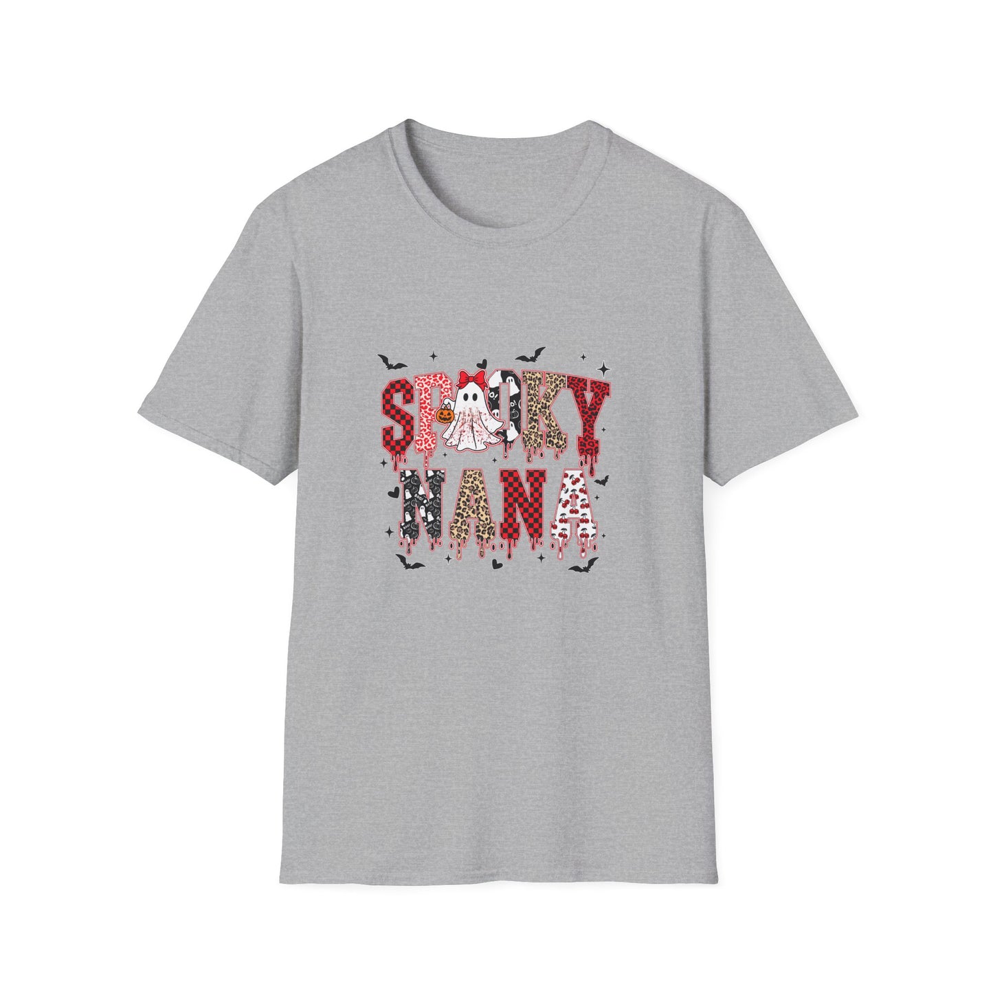 Spooky Nana Unisex Softstyle T-Shirt - Halloween Gift, Cute Witch Tee, Family Costume Shirt, Ghostly Fun Apparel