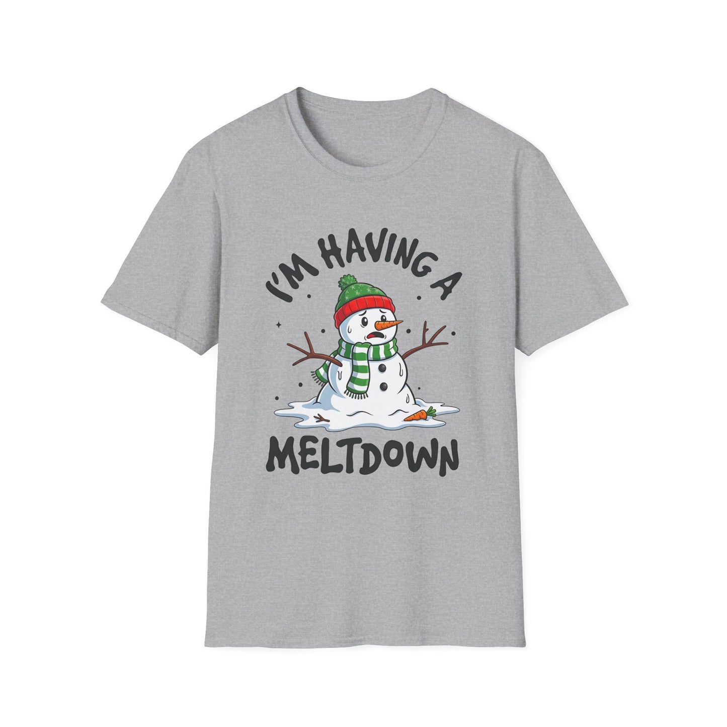 Funny Holiday Snowman T-Shirt - "I'm Having a Meltdown"