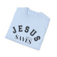 Jesus Saves Unisex Softstyle T-Shirt, Inspirational Graphic Tee, Christian Apparel, Faith-Based Gift, Casual Wear