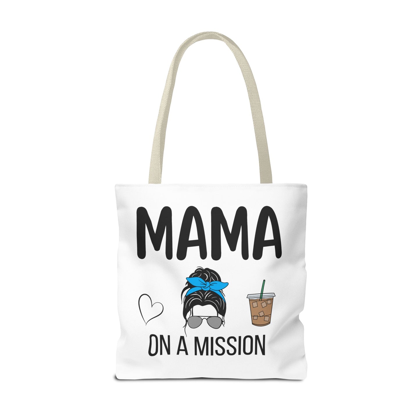 Mama On A Mission Tote Bag – Cute Coffee Mom Graphic Tote
