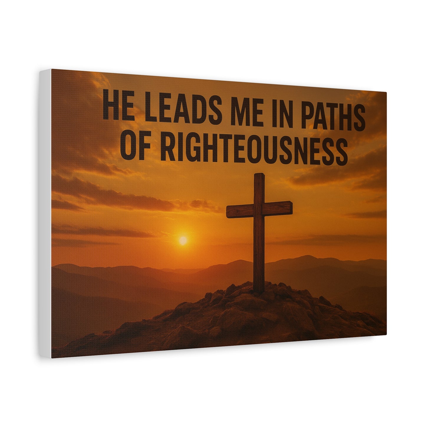 He Leads Me in Paths of Righteousness Canvas Wall Art