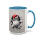 Santa Snowman Breaking Wall Coffee Mug