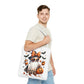 Whimsical Halloween Tote Bag, Spooky Ghost, Trick or Treat, Fall Accessories, Halloween Party Favor, Cute Autumn Decor