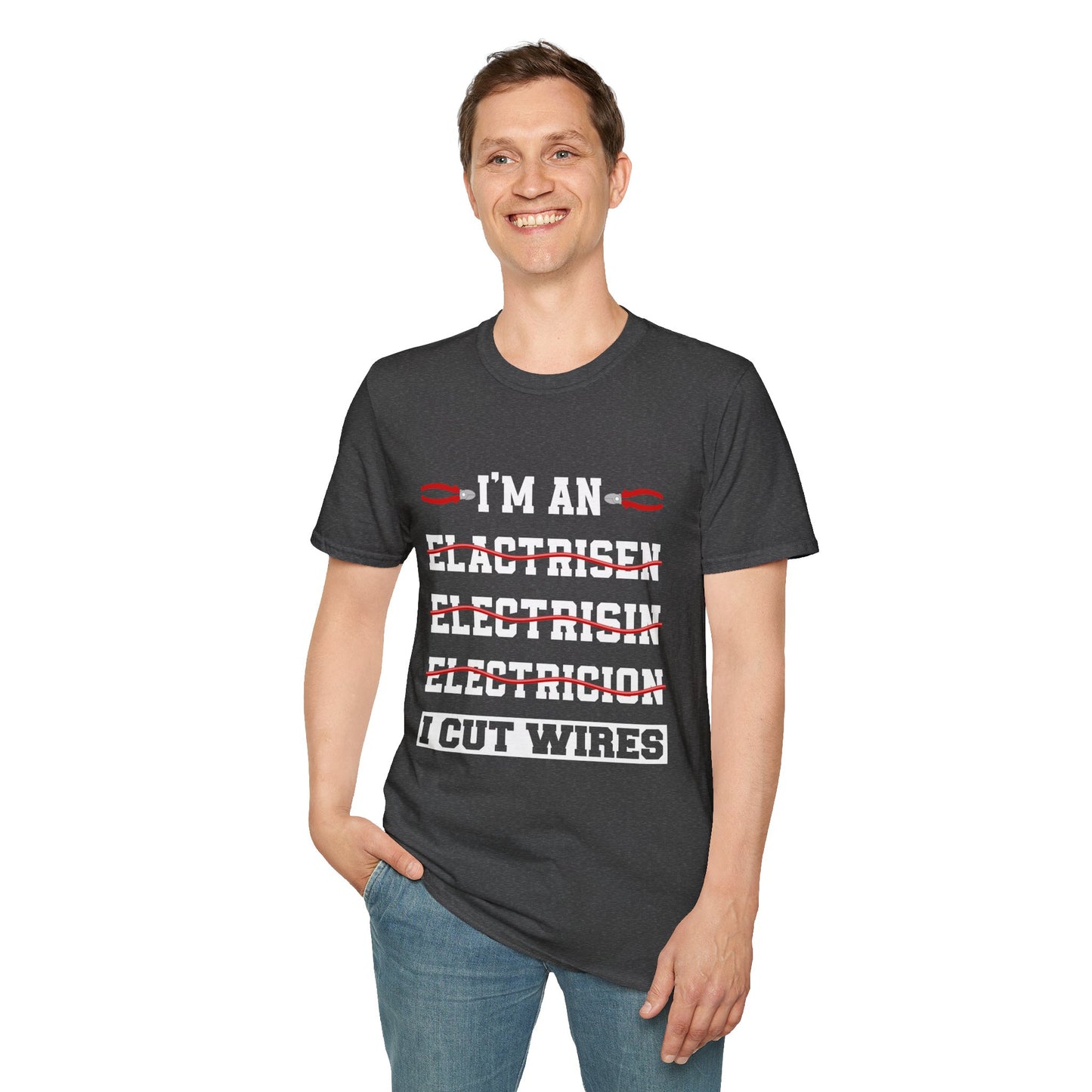 Electrician Humor T-Shirt, Unisex Electrician Gift, Funny Job Tee, Gift for Him, I Cut Wires Shirt, Workwear