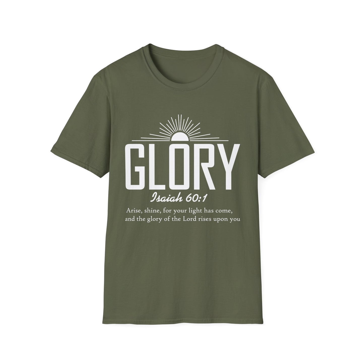 Inspirational T-Shirt - 'Glory' Isaiah 60:1 Shirt, Christian Apparel, Faith T-Shirt, Gift for Her, Meaningful Quote Tee