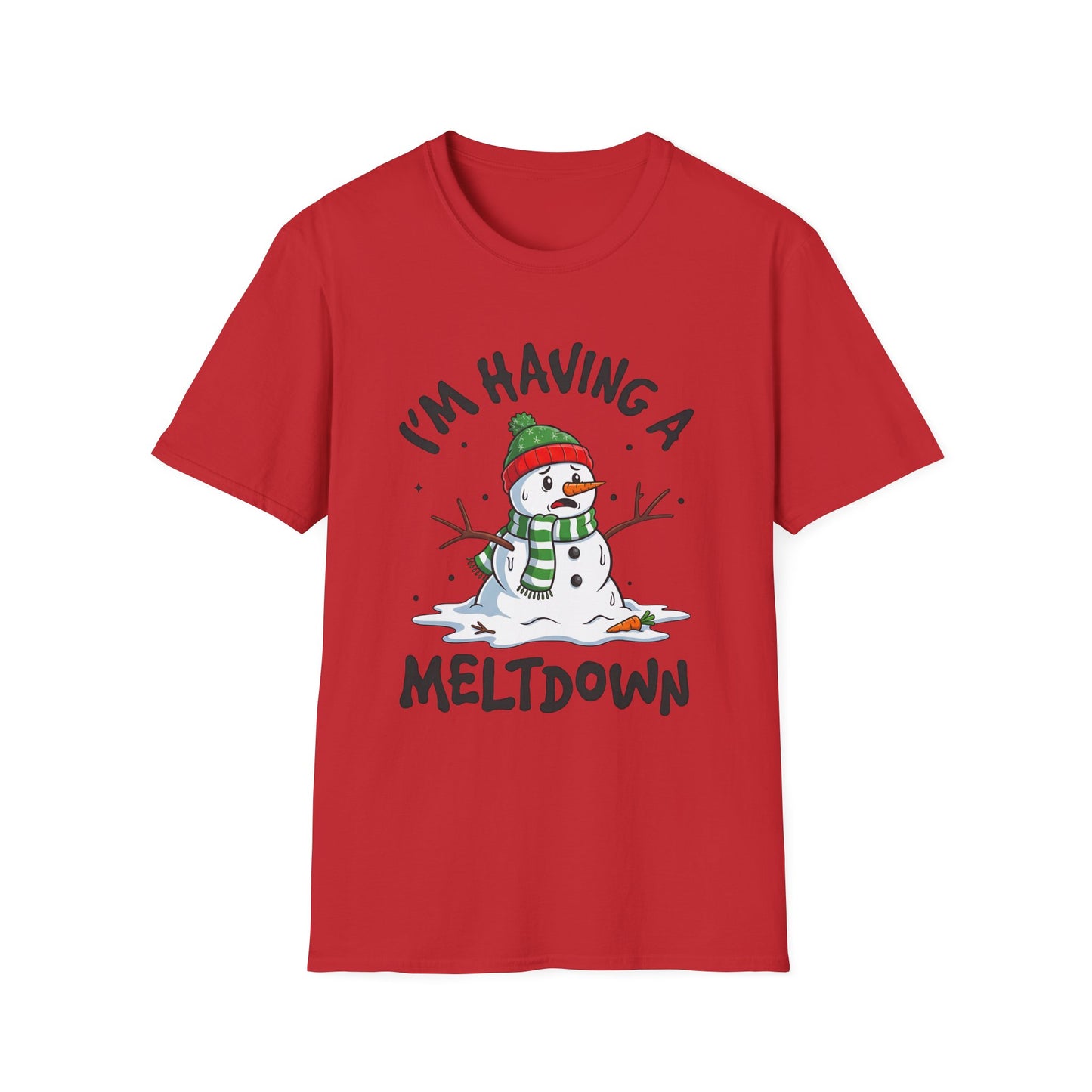 Funny Holiday Snowman T-Shirt - "I'm Having a Meltdown"