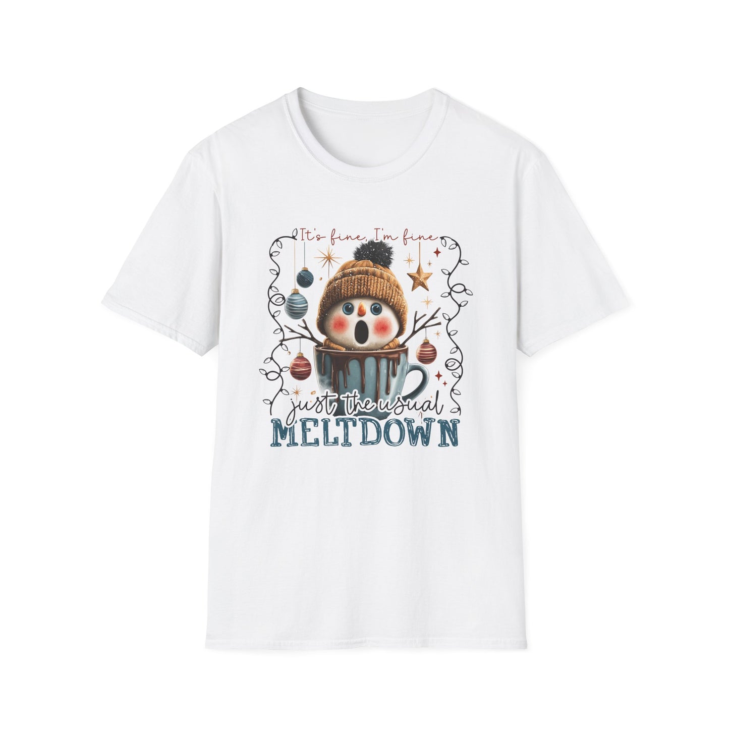 Meltdown Snowman Holiday T-Shirt — Cute 'It's Been A Meltdown' Christmas Tee