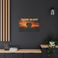 Truckin' On Faith Matte Canvas Wall Art — Semi Truck Sunset Print