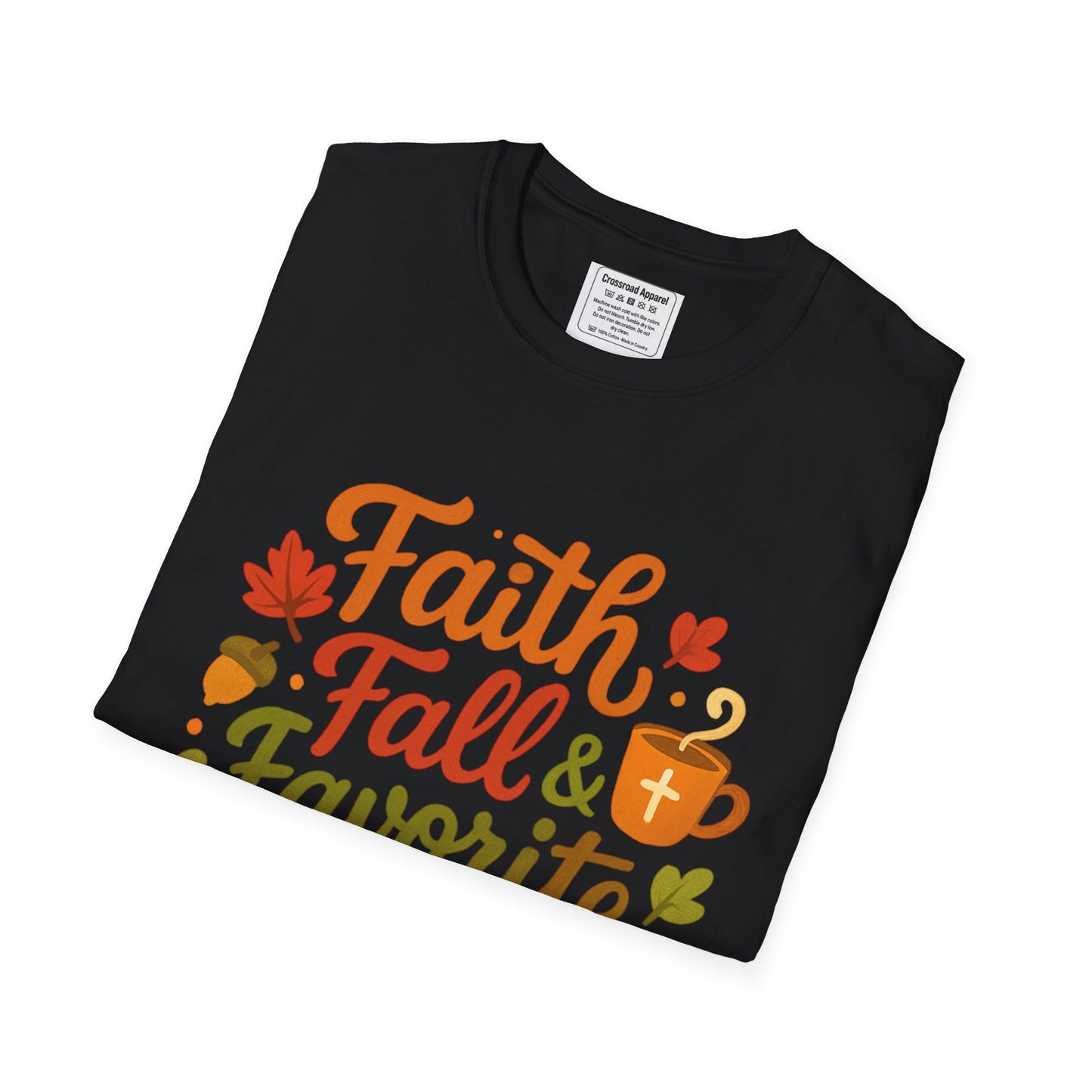 Autumn Faith Tee: Fall Favorite Sweaters, Unisex Softstyle T-Shirt, Thanksgiving Gift, Cozy Casual Wear, Faith-Based Apparel