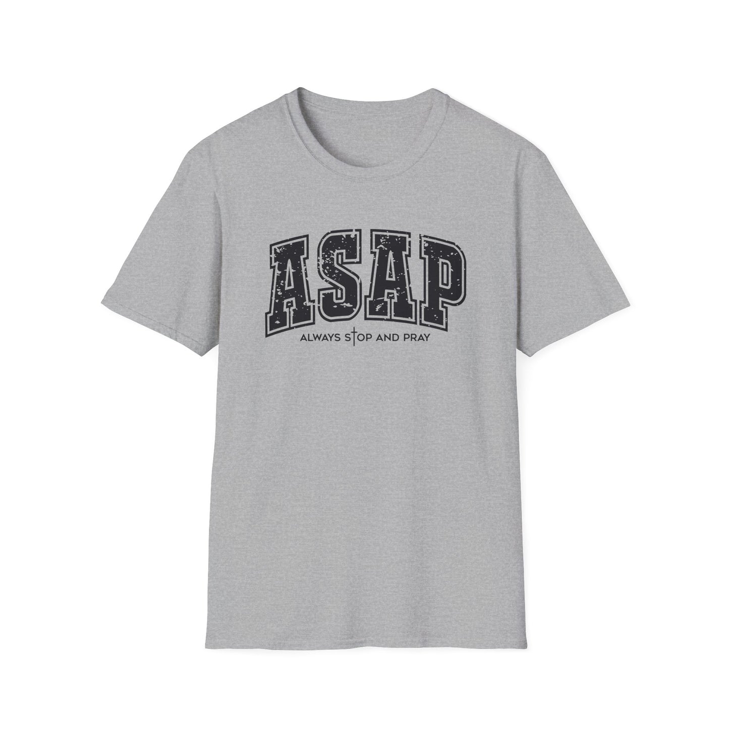 ASAP 'Always Stop And Pray' Graphic T-Shirt — Vintage Collegiate Lettering