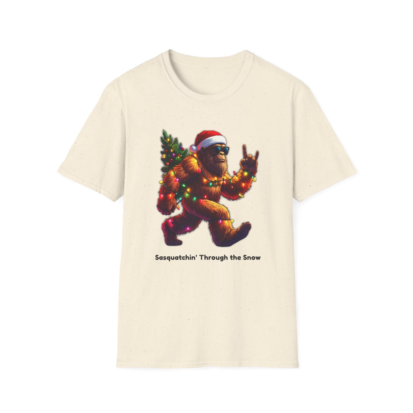 Sasquatch Christmas T-Shirt – “Sasquatchin’ Through the Snow” Holiday Tee