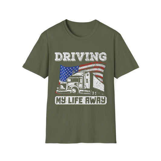 Trucker Life T-Shirt, Driving My Life Away Tee, Gift for Truck Drivers, Unisex Softstyle Shirt, Road Trip Apparel, Driving Enthusiast [...]