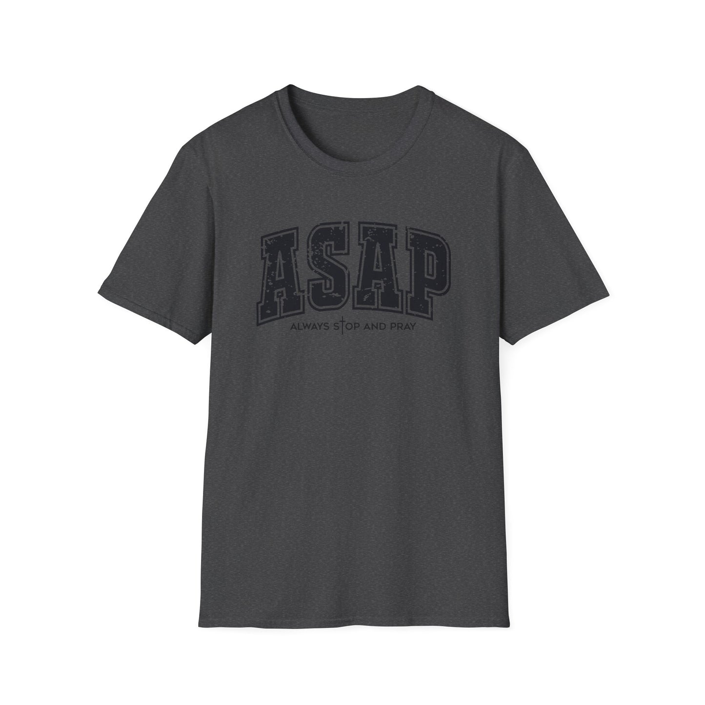 ASAP 'Always Stop And Pray' Graphic T-Shirt — Vintage Collegiate Lettering