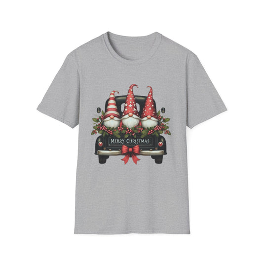 Merry Christmas Gnome T-Shirt | Unisex Softstyle Tee | Holiday Gift, Christmas Apparel, Gnome Lover Shirt, Festive Wear, Seasonal Top
