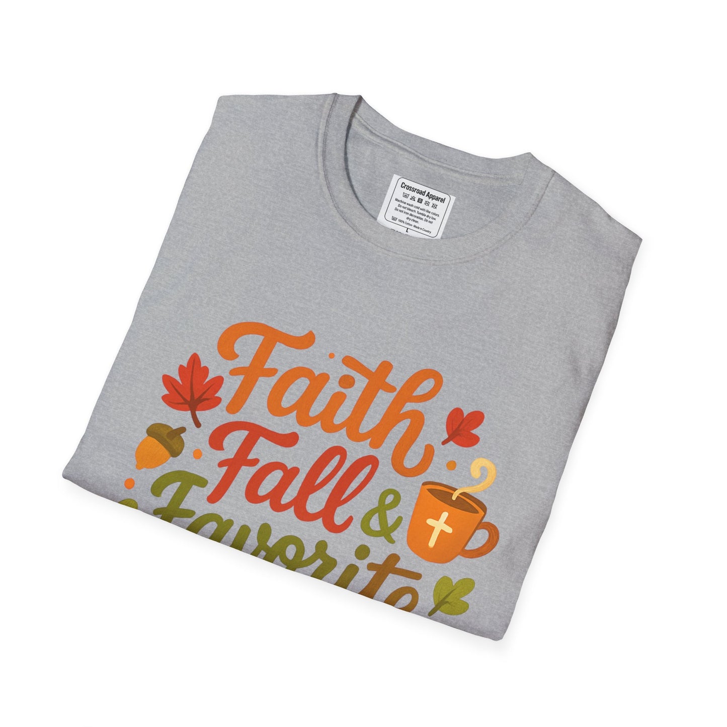 Autumn Faith Tee: Fall Favorite Sweaters, Unisex Softstyle T-Shirt, Thanksgiving Gift, Cozy Casual Wear, Faith-Based Apparel