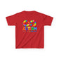 Colorful Autism Awareness Kids Tee, Bright Rainbow Tee, Support, Understand, Love, Gift for Autism Month, Kids Apparel