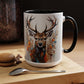 Deer Floral Accent Coffee Mug — Autumn Stag 11/15oz