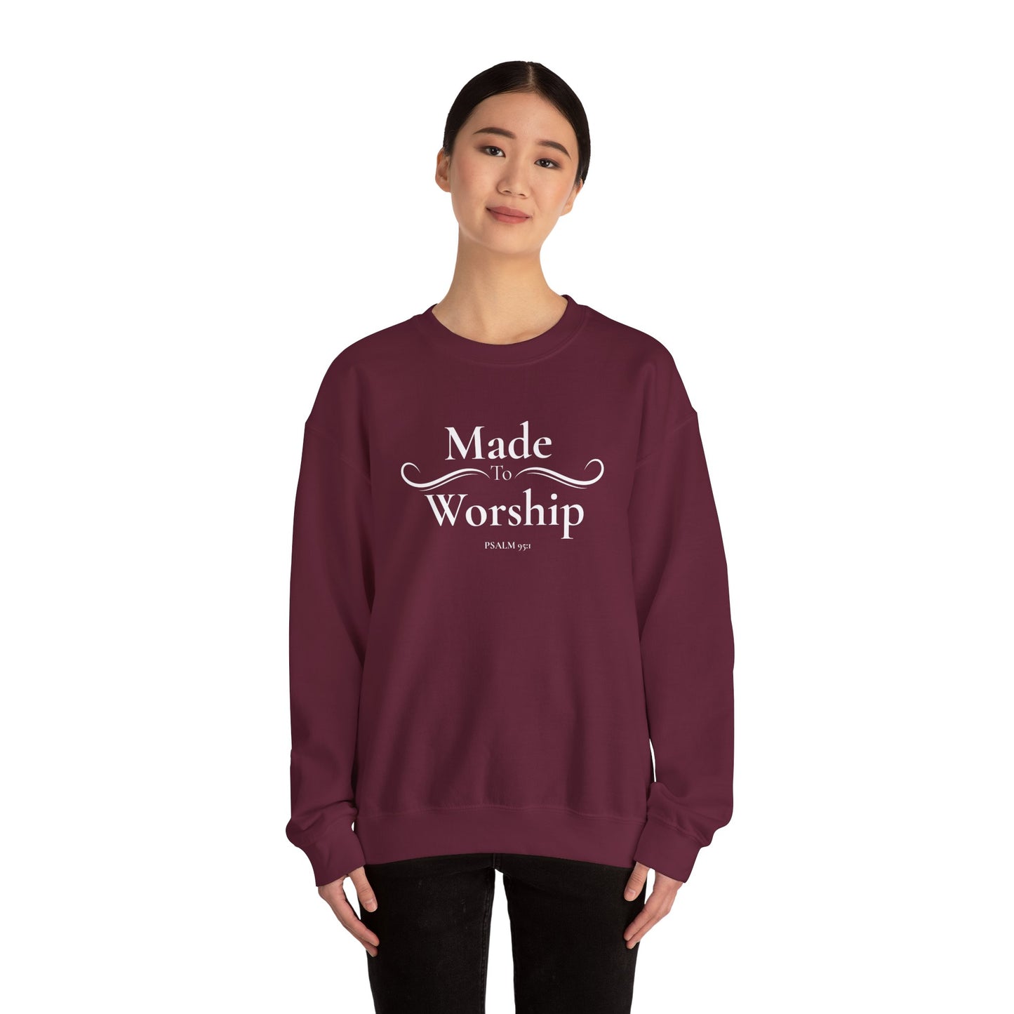 Made to Worship Sweatshirt - Psalm 92 Christian Crewneck