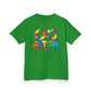 Colorful Autism Awareness Kids Tee, Bright Rainbow Tee, Support, Understand, Love, Gift for Autism Month, Kids Apparel