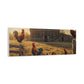 Rustic Morning Rooster Farm Matte Canvas Print