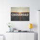 Crossroad Inspirational Canvas Print — “God Meets You at the Crossroad” Sunset Wall Art