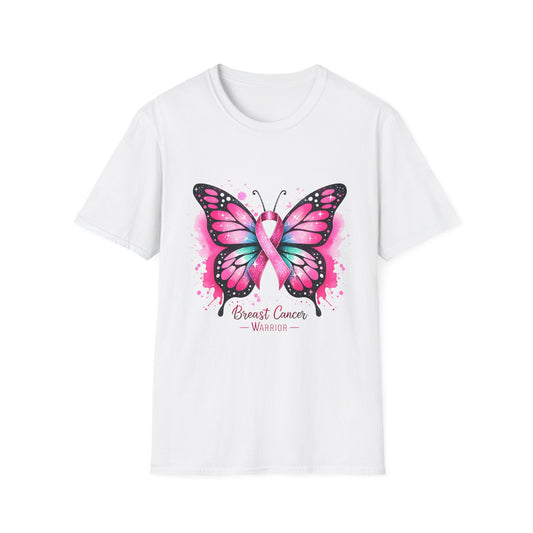 Breast Cancer Awareness Butterfly T-Shirt, Supportive Tee, Unisex Personalized Apparel, Comfort Fit for Awareness Events, Gift for Survivors