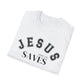 Jesus Saves Unisex Softstyle T-Shirt, Inspirational Graphic Tee, Christian Apparel, Faith-Based Gift, Casual Wear