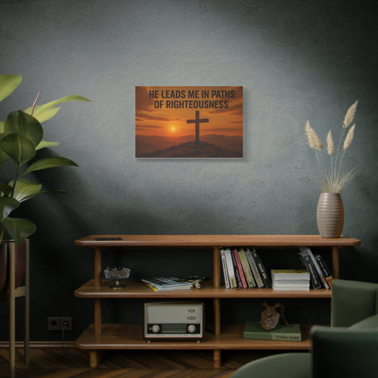 He Leads Me in Paths of Righteousness Canvas Wall Art