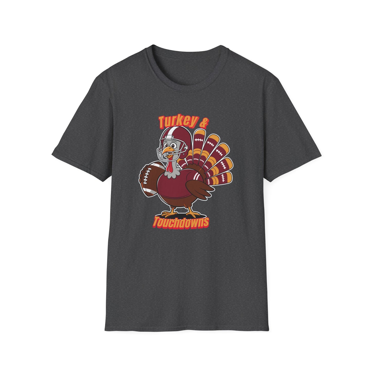 Thanksgiving Football Turkey T-Shirt - Fun Unisex Tee for Game Day