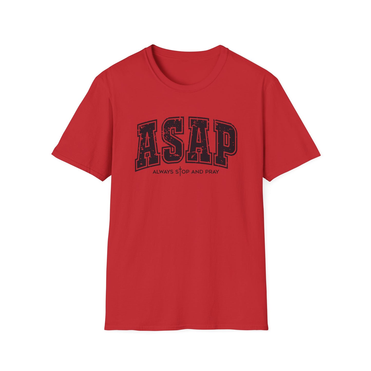 ASAP 'Always Stop And Pray' Graphic T-Shirt — Vintage Collegiate Lettering