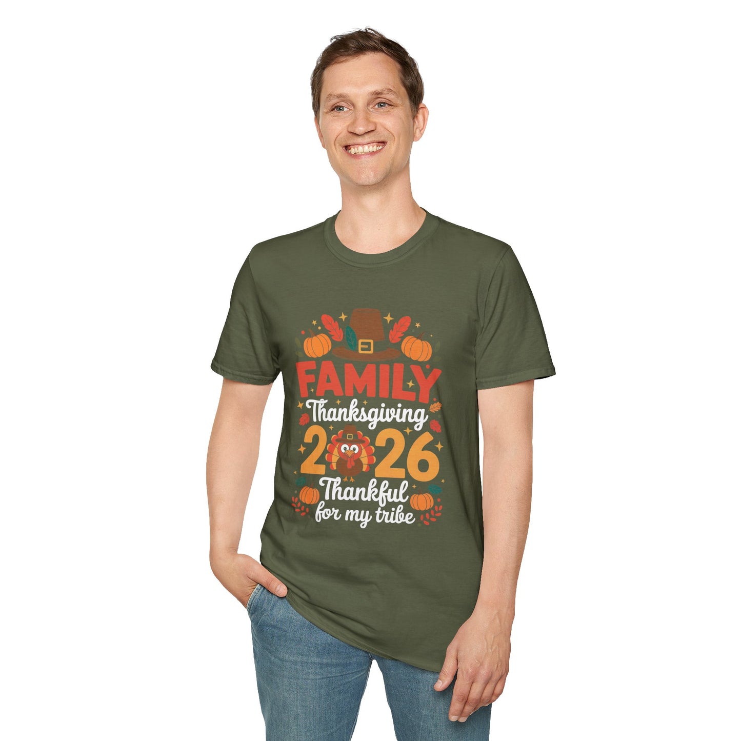 Thanksgiving Family T-Shirt - 2026 Grateful for My Tribe Design