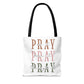 Inspirational Tote Bag - Pray It, Power It, Through It, Motivational, Faith-Based Gift, Everyday Use, Church or Study Bag