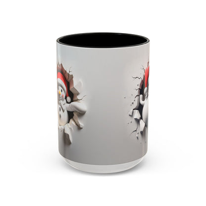 Santa Snowman Breaking Wall Coffee Mug