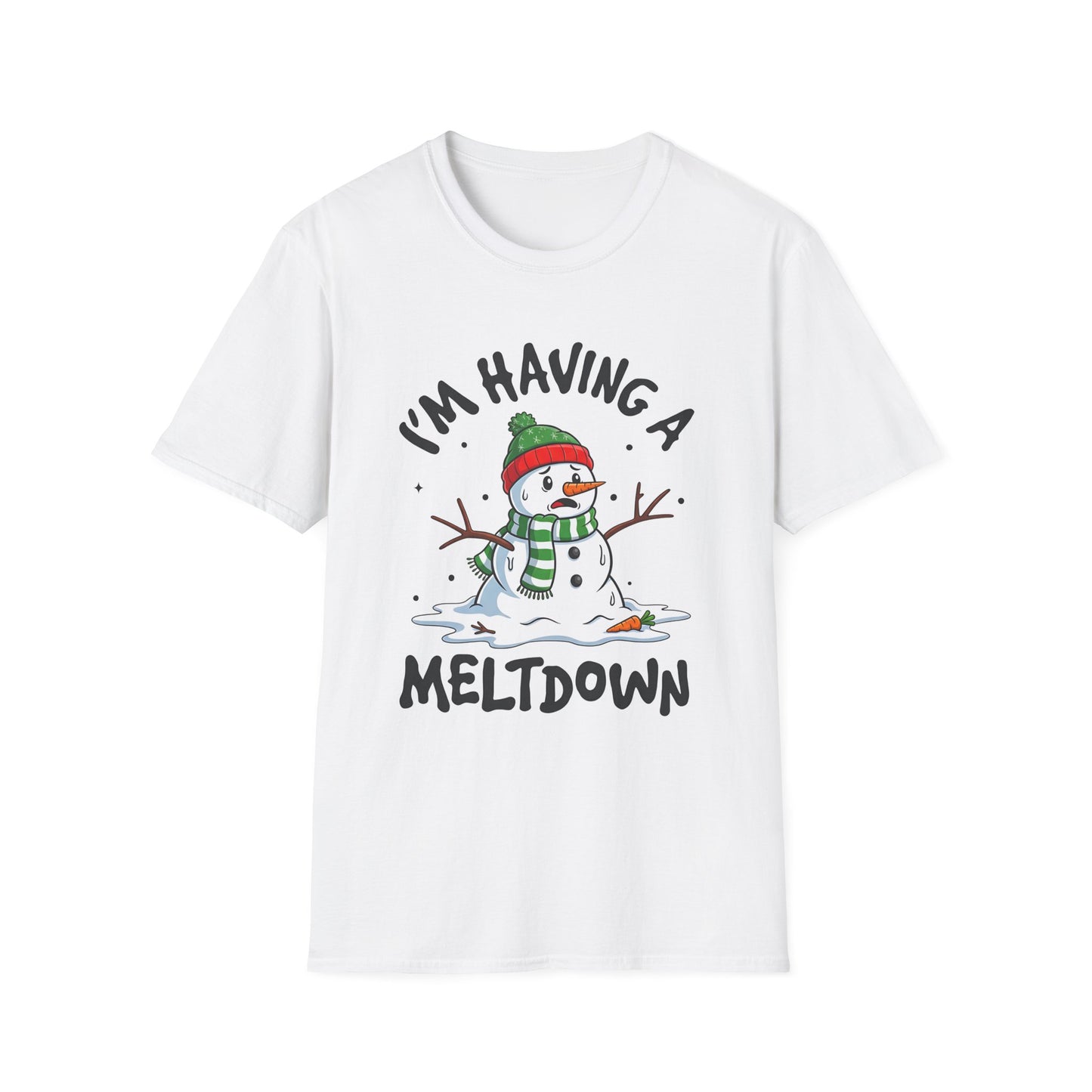 Funny Holiday Snowman T-Shirt - "I'm Having a Meltdown"